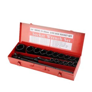 Wholesale Carbon Steel 3/4-Inch Phosphated 21-Piece Auto & Household Machinery Repair Wrench Tool Set Sleeve Hardware Toolbox
