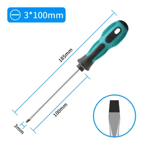 1PCS Anti-Slip Magnetic Flat Head Screwdriver Multifunctional Basic Manual Screw Drive Tool For Household Use