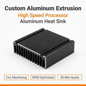 OEM Custom High Performance Brushed Black Anodized Aluminum High Speed Processor Aluminum Heat Sink