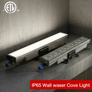 ETL Aluminum LED Wall Washer Light 10W/40W IP65 Waterproof 120D Adjustable DMX512 Office Building Cove Light 5-Year Warranty