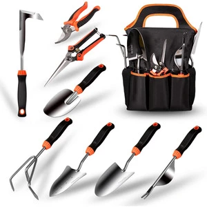 Heavy Duty Gardening Kit for Women with Storage Bag, Garden Hand Tools Set Gift for Women and Men, Orange