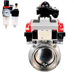 DNOVA Butterfly Valve Stainless Steel AISI 304 Threaded Pneumatic WBV3131E-2W-T-H 15