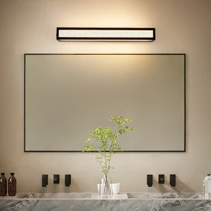 Bathroom Vanity Mirror Lamps LED Light Scandinavian Minimalist Linen Pattern Glass Design Warm White Hotel Use 3-Year Warranty