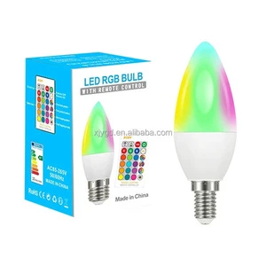 LED 5W RGB Bulb Lamp 16 Colors Changing E27/E14 RGBW Candle Light Bulb Remote Control Lamp Home Decor AC85-265V