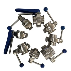 Sanitary Tri-Clamp CE Approved 304/316L Stainless Steel Custom Size Manual Butterfly Valve Water ASTM Standard Soft Seal 1 Year