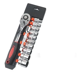 Ratchet Socket Wrench Metric Socket Set with Quick Release Reversible Ratchet Wrench and Extension Bar SAE Mechanic Tool Kit