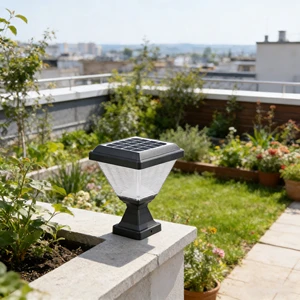 Residential Landscape Column Light Modern Outdoor IP65 Waterproof LED Solar Pillar Light Garden Gate Post Light