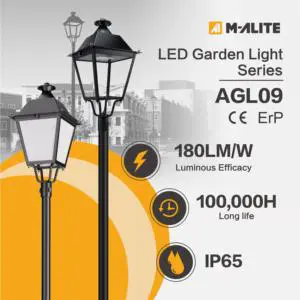 All Weather IP66 IK08 Anti-Corrosion Aluminum AC Powered 60W 30W Waterproof LED Garden Light for Park Path