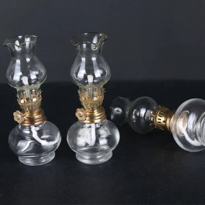 MINI Small Glass Oil Lamp Old-Fashioned Pocket-Sized Kerosene Lamp Small Table Lamp Living Room Bedroom Valentine's Day