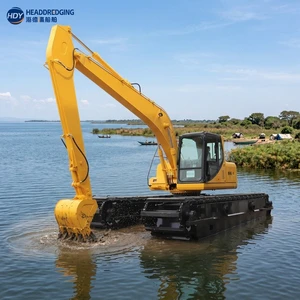 Multi-Functional 15 Ton Amphibious Floating Excavator Pontoon Undercarriage Swamp Buggy For Lake River Dredging