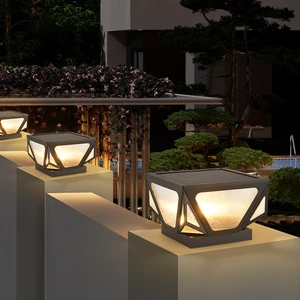 ZOMI IP65 Simple Style Gate Villa Column Decorative Lamp Solar Waterproof Fence Post Pillar Low Voltage Pillar Garden Light