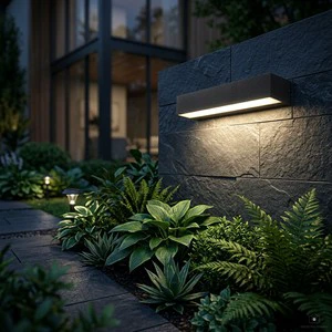 GREENER Heavy Duty Aluminum Solar Wall Light IP65 Waterproof Outdoor LED Sconce 4100K Neutral White 1-Year Warranty Customizable