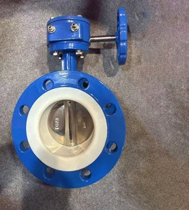 PTFE Seat Double Flanged Manual Water Butterfly Valve 6-inch SS304/SS316/DI Body with Handle/Actuator/Gear Hot-Selling Model