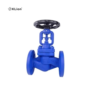 KLION RTS DIN Standard Stainless Steel WCB CF8 CF8M Bellow Sealed Globe Valve for Thermic Oil Water High Applications