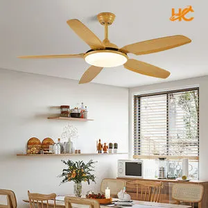 Best Sell OEM 52 Inch Three Blade Modern Iron LED Ceiling Fan Light for Bedroom Smart Remote Control Dimmable 6-Speed High CRI