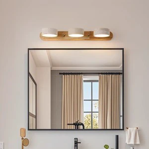 Nordic CreativeTravertine Mirror Light Living Room Bedroom Bathroom Vanity Yellow Stone Sconce Wabi Sabi LED Bedside Wall Lamp