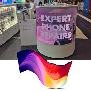 High Quality Indoor P2.5 P3 Soft Panel Flexible Full Color LED Lmatrix Display Cylindrical Column Led Screen High Brightness