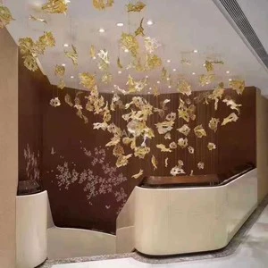 ANNO Custom Glass Maple Leaves Ceiling Fixture For Modern Duplex Interiors