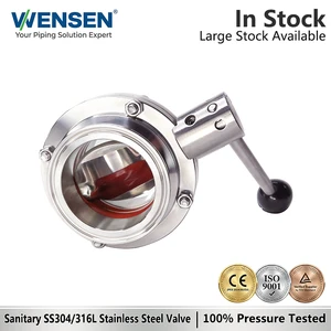 Wensen SS304 316L Stainless Steel 1 1/2 Inch Medium Size Tri-Clamp Butterfly Valve