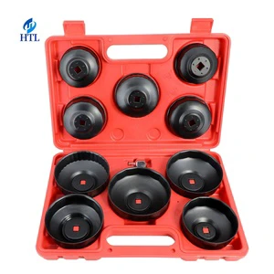 HTL 10 Pcs Cup Type Oil Filter Wrench Set Removal Tool Oil Filter Hat Wrench Set Vehicle Tools Oil Filter Wrench