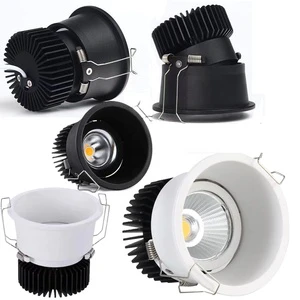 7w 9w 15w Ceiling Hotel Commercial Led Adjustable Recessed Cob Deep Anti-glare 75mm 95mm Cutout Downlight