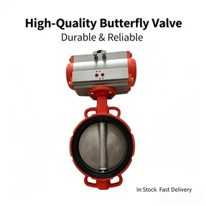 Pneumatic Wafer Butterfly Valve Stainless Steel 304 Disc Epdm Seat Ductile Iron Body Dn100 4 Inch Pn16 Double Acting Actuator