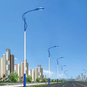 Customized 6m 8m 10m Park Hot-dip Galvanized Steel Pipe Conical Street Light Poles Durable Single-arm Powder-Coated Street Lamps
