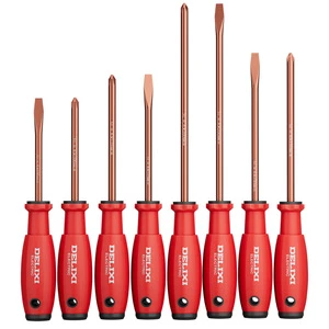 Heavy-Duty Phillips & Flat Head Screwdriver Set - Industrial Grade Hardware Repair Tool with Magnetic Handle