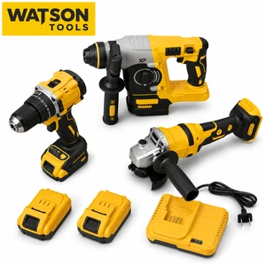 Factory Supply 3PCS Cordless Power Tool Combo Kit Lithium Battery Drill Hammer Grinder OEM ODM Wholesale