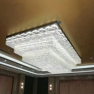 Custom Hotel Villa K9 Large Wedding Modern LED Crystal LED Ceiling Lighting Banquet Chandeliers Ceiling Light