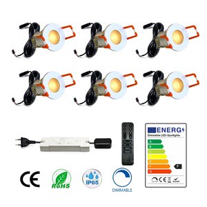 Mini 6pcs Spotlight for Veranda Garden Terrace Roofs Carport with Remote Control 12V DC Waterproof Dimmable