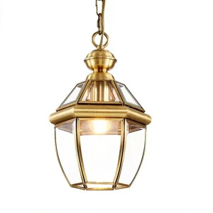 Outdoor Led Ceiling Light Copper American Style Villa sunlight Room Balcony Pavilion Garden Decoration Ceiling Light Led
