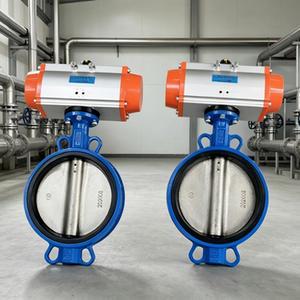 Stainless Steel Butterfly Valve Pneumatic Double Acting 316L/CF8M/Duplex 4