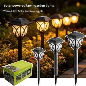 Solar LED Lawn Lamp Garden Decoration Outdoor Waterproof Ground Stake Courtyard Light Battery Included Multi-color