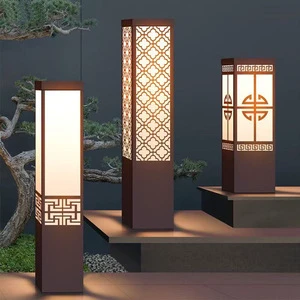 Chinese Style City Electric Galvanized Iron Lawn Lamp IP65 Waterproof LED Light 3500K Warm White 180 Beam Angle Villa Garden