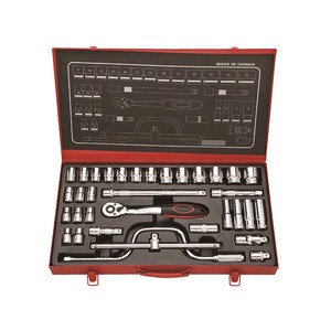 CR-V Material Chrome Plated Professional Hand Tool Kit 34-Piece 1/2