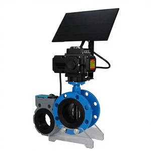 Solar-Powered Smart Butterfly Electric Valve with Solar Panel & Battery and OEM Wireless Remote Control