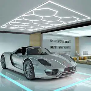 HanYin Deft Design 6500K LED Ceiling Light Luxury Chandelier Garage Lighting for Car Wash Shop