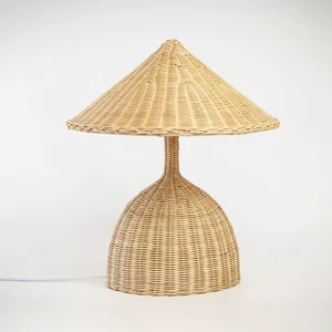 Eco Friendly Rattan Table Lamp Luxury Decorative Bedroom Night Light Natural Lamps With Unique Design
