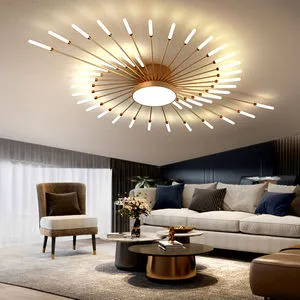 Zhongshan Modern Fireworks Chandeliers for Living Room Bedroom Black Golden LED Ceiling Pendant Lights