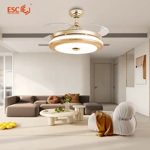 ESC LIGHTING 70W Ceiling Fans Dc 6 Speed Fold Quiet Intertek Ceiling Fan for Living Room Bed Room