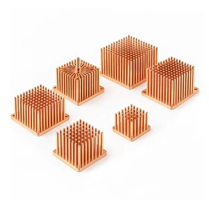 Custom Copper Body Pin Fin Heatsink for Led Cooling Semiconductor Ic Heat Sink Brass Pipe Square Passive Led Extruded Cooler