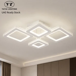 Modern Square Acrylic Led Ceiling Light Remote Dimmable Tri Color High Cri For Living Room Bedroom Home Decoration
