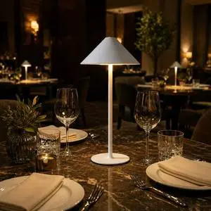 Rechargeable Cordless Table Lamp Black Stepless Dimmable LED Iron USB-C Battery Powered For Restaurant Hotel Bedside Bedroom