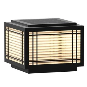 Large Outdoor Post Light 12*12 in Dusk Till Dawn Solar Column Light LED Post Lamp Pillar Light