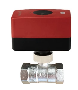 220VAC 2 Way DN20 Central Air Conditioning Fan Coil Narrow body Electric Motorized Ball valve