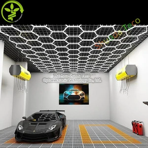 Auto Carwash Tunnel Light LED Linear Hexagon RGB Ceiling Light for Interior Inspection Portable and for Office & Hotel