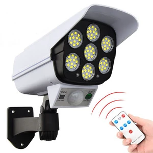 Outdoor Waterproof 77 LED Solar Spotlight Wall Street Lamp Motion Sensor Dummy Camera for Home Yard Garden Consumer Electronics