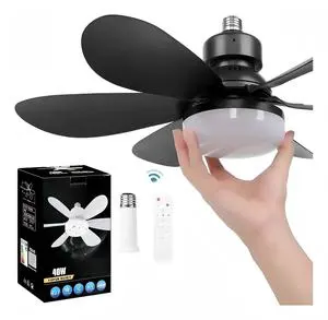 Wholesale Quiet LED Ceiling Fan Light Battery-Powered Electric Air Cooling Fan for Bedroom Hotel RV Car Use Foldable Design