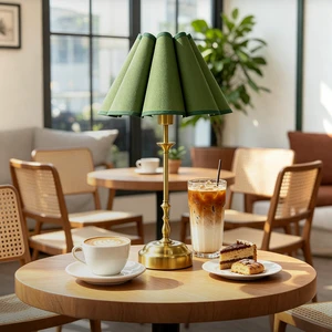 Premium Quality Metal Rechargeable Table Lamp Creative Metal Wireless Lamp Study Bedroom Fabric Table Lamp